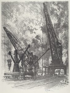 At tage den store pistol væk, 1916. af Joseph Pennell