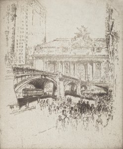 Tilgangen til Grand Central, New York, 1919. af Joseph Pennell