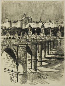 Broen over Toledo, Madrid af Joseph Pennell