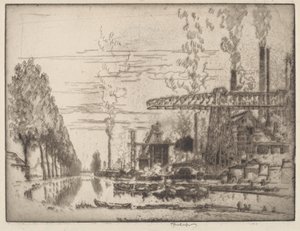 Bruxelles-kanalen, en moderne hobbema af Joseph Pennell