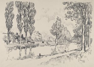 Kanalen ved Blanzy, Frankrig, 1911. af Joseph Pennell