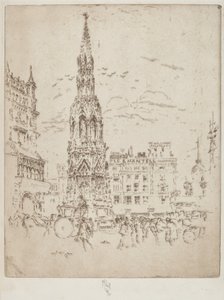 Elinor Cross, foran Charing Cross Railway Station af Joseph Pennell