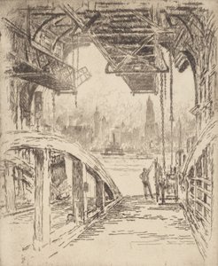 Færgehuset, 1919. af Joseph Pennell
