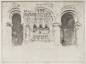 Grundlæggerens grav, Saint Bartholomew den Stores kirke af Joseph Pennell