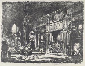 The Gun Forge, 1916. af Joseph Pennell
