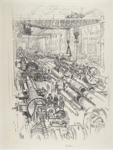 Våbenbutikken, 1916. af Joseph Pennell