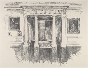 Salen i Cliveden, 1912. af Joseph Pennell