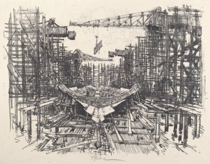 Kølen, 1917. af Joseph Pennell