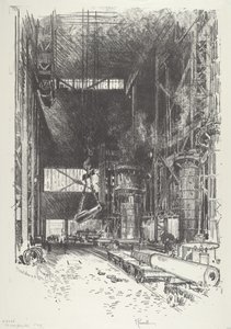 The New Gun-Pit, 1916. af Joseph Pennell