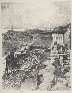 The Odeon, Athen, 1913. af Joseph Pennell
