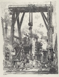 The Old Gun-Pit, 1916. af Joseph Pennell