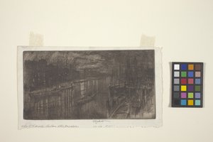 Themsen under broen (ætsning) af Joseph Pennell