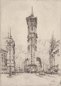 The Times Building, 1904. af Joseph Pennell