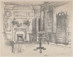 The Upper-room, Stenton, 1912. af Joseph Pennell