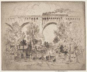 The Viaduct, D., L. & W. i Nicholson, Pa. af Joseph Pennell