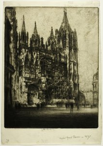 Vestfronten, Rouen-katedralen af Joseph Pennell