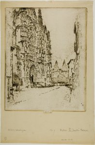 Tårne i biskoppens palads, Beauvais af Joseph Pennell