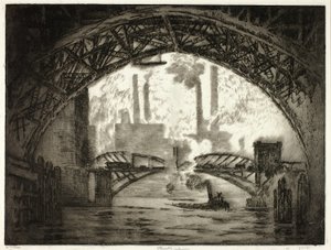 Under Broerne, Chicago af Joseph Pennell