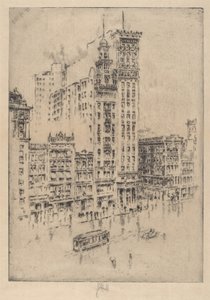 Union Square, regnvejrsdag af Joseph Pennell