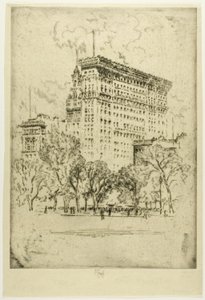 Union Square og Bank of Metropolis af Joseph Pennell