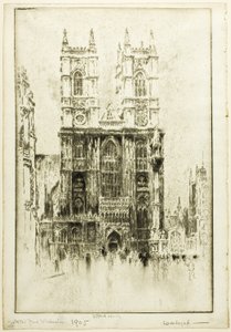 Vestfronten, Westminster Abbey af Joseph Pennell
