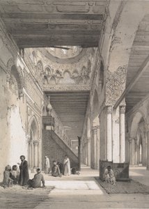 12. Interiør, moskeen i Ibn Toûloûn, 1843. af Joseph Philibert Girault De Prangey