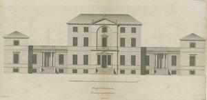 Sandon Hall: gravering, nd [1769-1771] (tryk) af Joseph Pickford