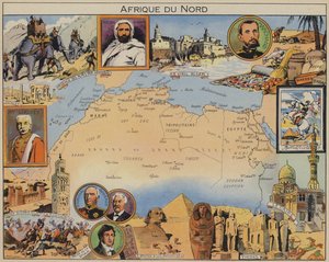 Nordafrika (farvelitografi) af Joseph Porphyre Pinchon