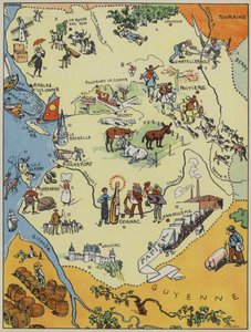 Aunis Et Saintonge-Angoumois-Poitou (farvelitografi) af Joseph Porphyre Pinchon