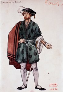 Kostume til karakteren Faust i Fausts fordømmelse af Hector Berlioz, skitse af Joseph Porphyre Pinchon (1871-1953) af Joseph Porphyre Pinchon