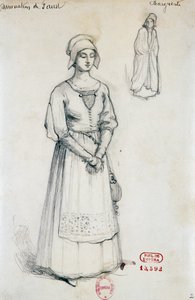Kostume til Margaret i Fausts fordømmelse af Hector Berlioz, skitse af Joseph Porphyre Pinchon (1871-1953) af Joseph Porphyre Pinchon