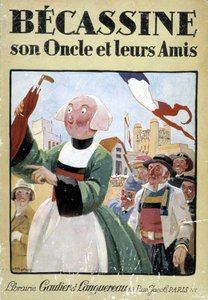 Forsiden af bogen "Becassine, son oncle et leurs amis", udgivet af Gautier Langereau (1926). af Joseph Porphyre Pinchon