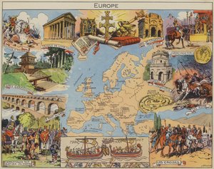 Europa (farvelitografi) af Joseph Porphyre Pinchon