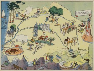 Gascogne-Bearn (farvelitografi) af Joseph Porphyre Pinchon