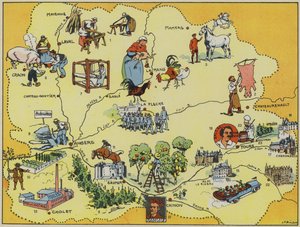 Maine-Anjou-Touraine (farvelitografi) af Joseph Porphyre Pinchon