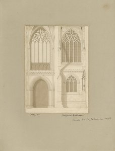Interiør af Lichfield Cathedral - Kor: sepia-tegning, [1819] (tegning) af Joseph Potter