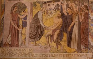 Den fortabte søn. Fresco i katedralen i Nanterre af Joseph Radan