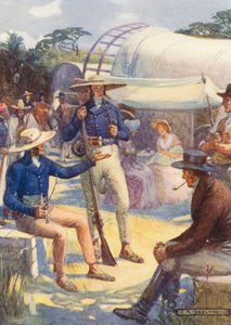 1820 Nybyggere og deres boerkonvojer (farvelitografi) af Joseph Ratcliffe (after) Skelton