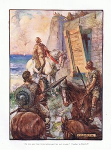 Kan du se det lille hvide sejl langt ude på havet? Yonder er McDuff., 1910