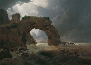 Havstorm ved Arco di Miseno nær Miliscola med udsigt mod Nisida