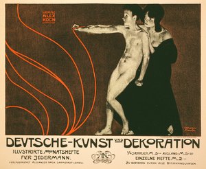 Gengivelse af en plakat, der reklamerer for Deutsche Kunst und Dekoration, en månedlig illustreret anmeldelse for alle, 1898