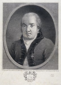 Portræt af arkitekten Giacomo Quarenghi 1744-1817, slutningen af det 18. århundrede. af Joseph Saunders