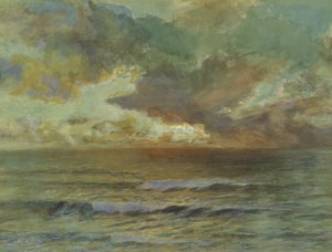 Sunset at Seascale (wc på papir) af Joseph Severn