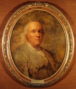 Fransk:  Benjamin Franklin (1706-1790) af Joseph Siffred Duplessis