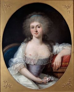 Portræt af Marie Therese Louise de Savoie Carignan, prinsesse de Lamballe (1749-1792) Maleri af Joseph Siffred Duplessis (1725-1802) (Joseph-Siffred, Joseph Siffrede, Joseph-Siffrede, Joseph Siffrein, Joseph-Siffrein) 1700-tallets Metz museum Finere kunst