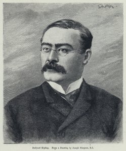 Rudyard Kipling (litho) af Joseph Simpson