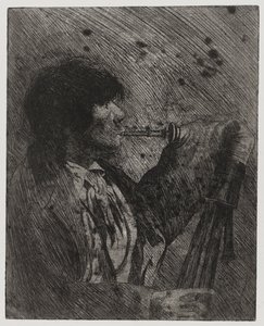 Man Playing Bagpipes, , trykt af Sigmund Abeles og Edmond Casarella
