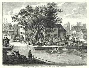 Kroen Gruene Baum (Green Tree) nær München (gravering) af Joseph Stephan