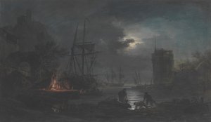 Moonlight, n.d.. af Joseph Vernet.