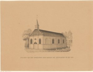 reformerte kirke i Erp Projekt af de reformertes opterigten kirkebygning i Erp 1855 (titel på objekt) af Joseph Vürtheim